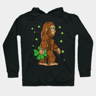 Bigfoot With Shamrock Funny St Patrick's Day Gift Hoodie